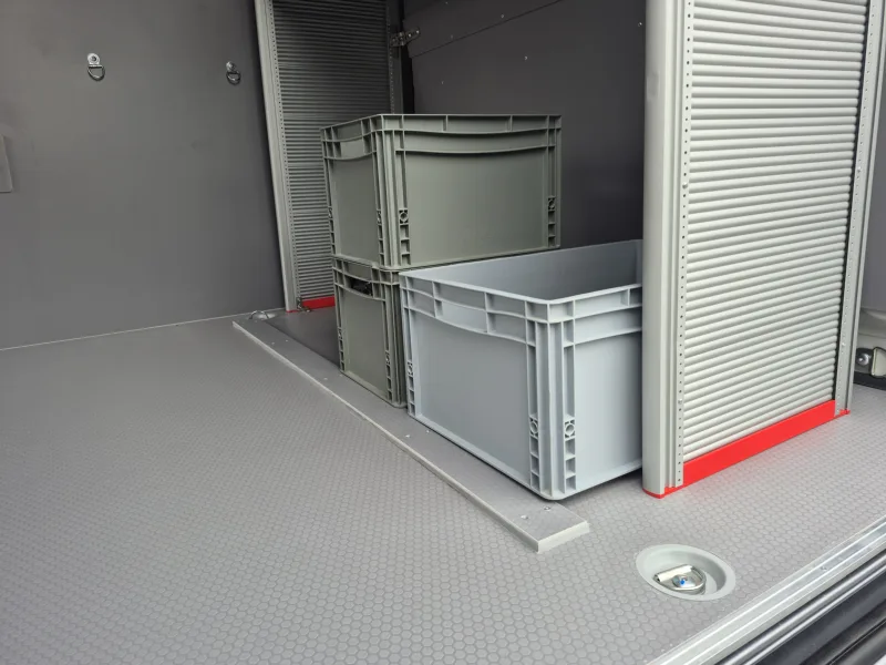 Professional shelving unit and space for containers