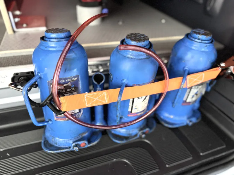 Dedicated space for gas cylinders, compressor and accessories