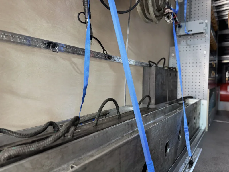 Dedicated space for gas cylinders, compressor and accessories