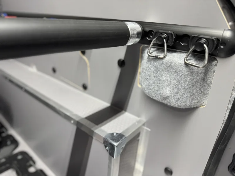Load securing system and work area lighting