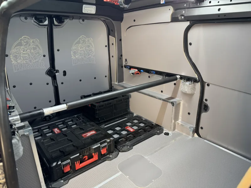 Load securing system and work area lighting