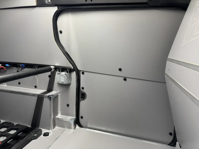 Load securing system and work area lighting