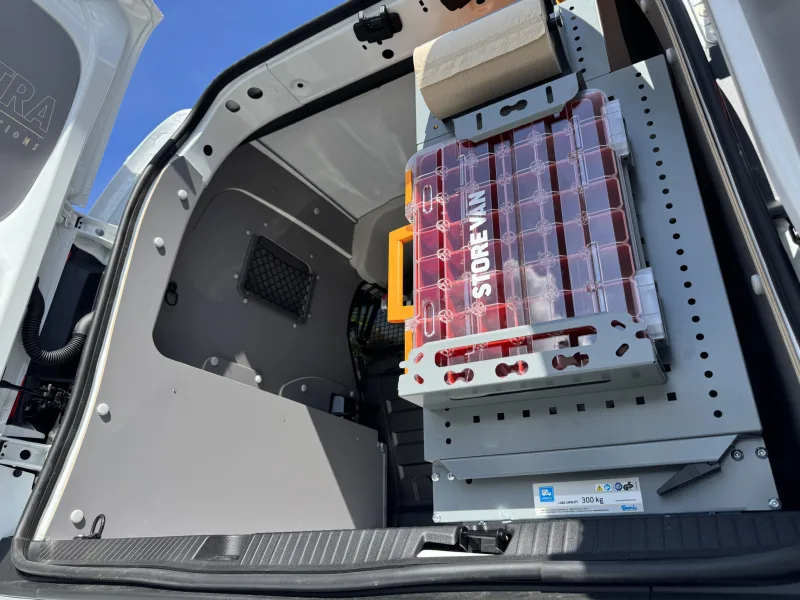 StoreVan Shelving Unit on a Pull-Out Platform