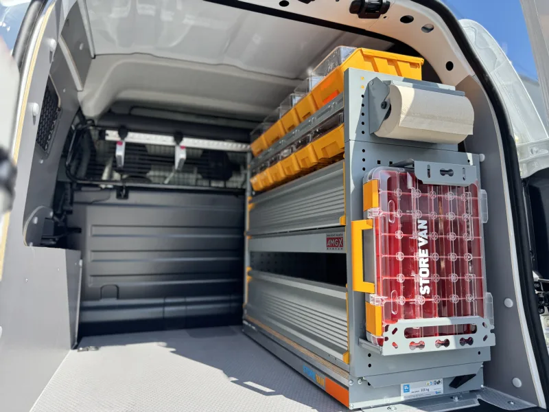 StoreVan Shelving Unit on a Pull-Out Platform