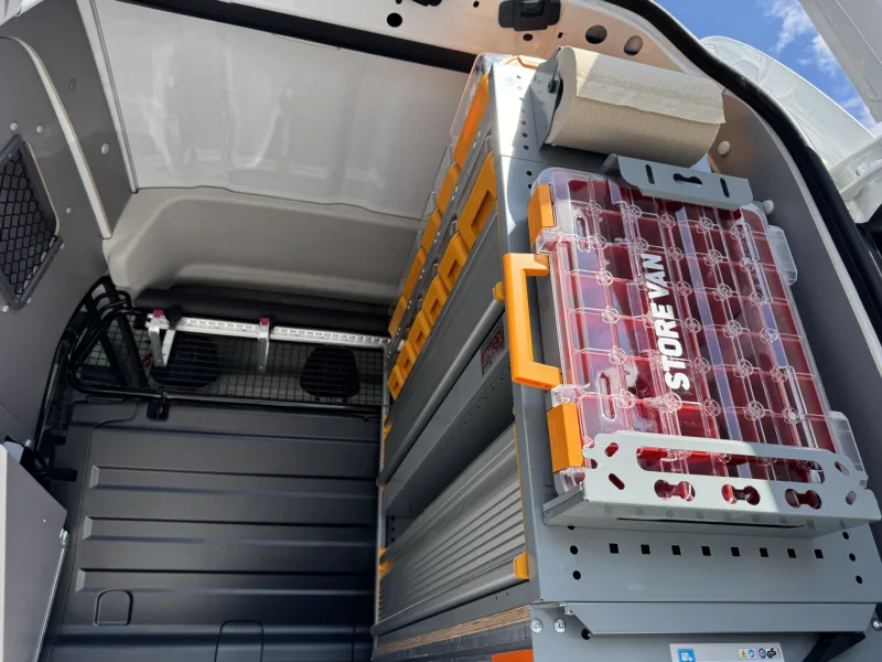 StoreVan Shelving Unit on a Pull-Out Platform