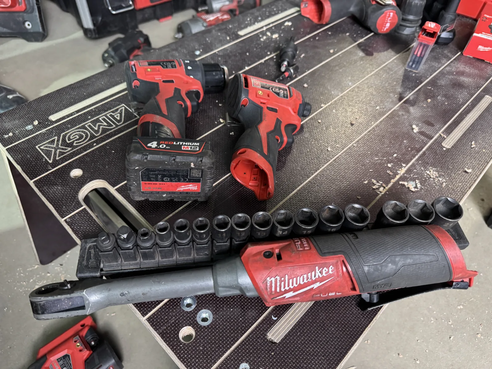 Milwaukee at our workshop! We test equipment from a legendary brand
