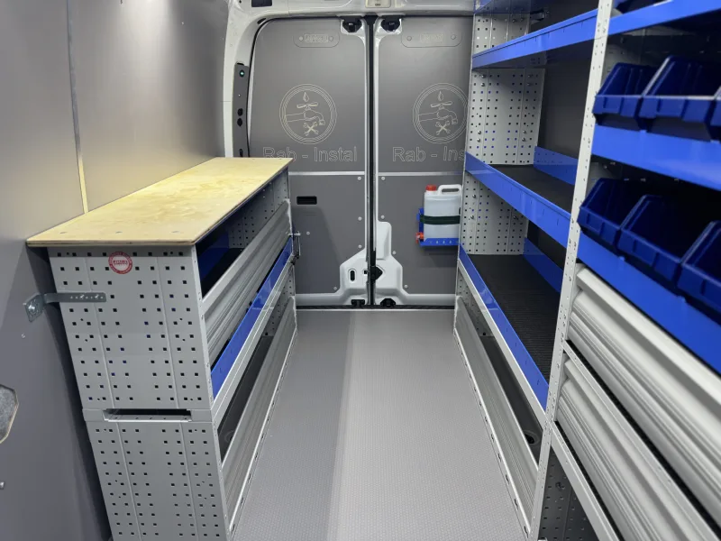 Tecnolam shelving unit and workbench