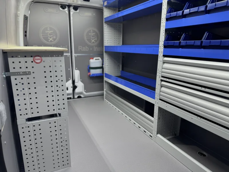Tecnolam shelving unit and workbench