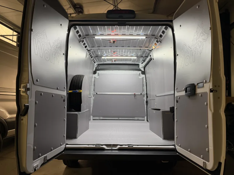 Airline rails and LED lighting