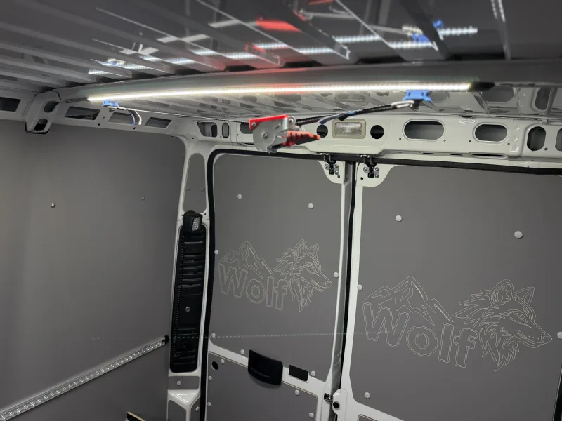 Airline rails and LED lighting