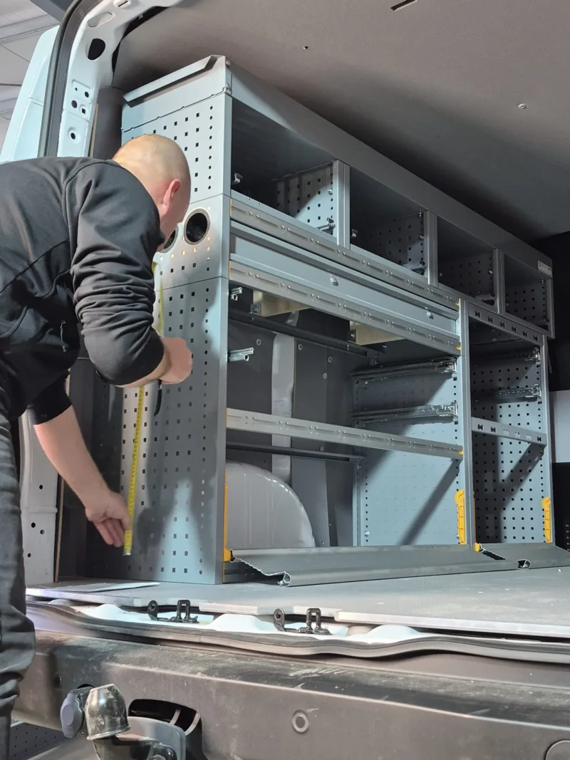 Modification and adaptation of STORE VAN shelving units