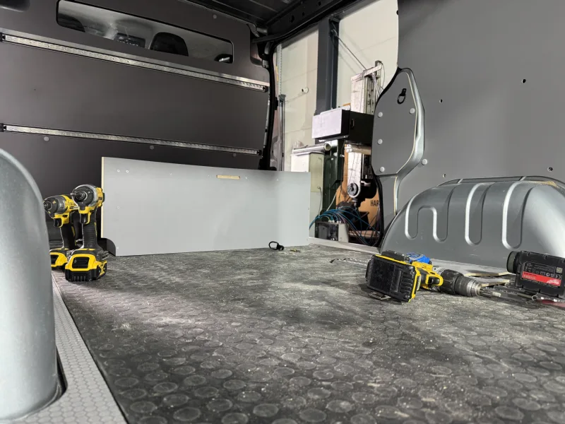 Cargo area fit-out for motorcycle transport