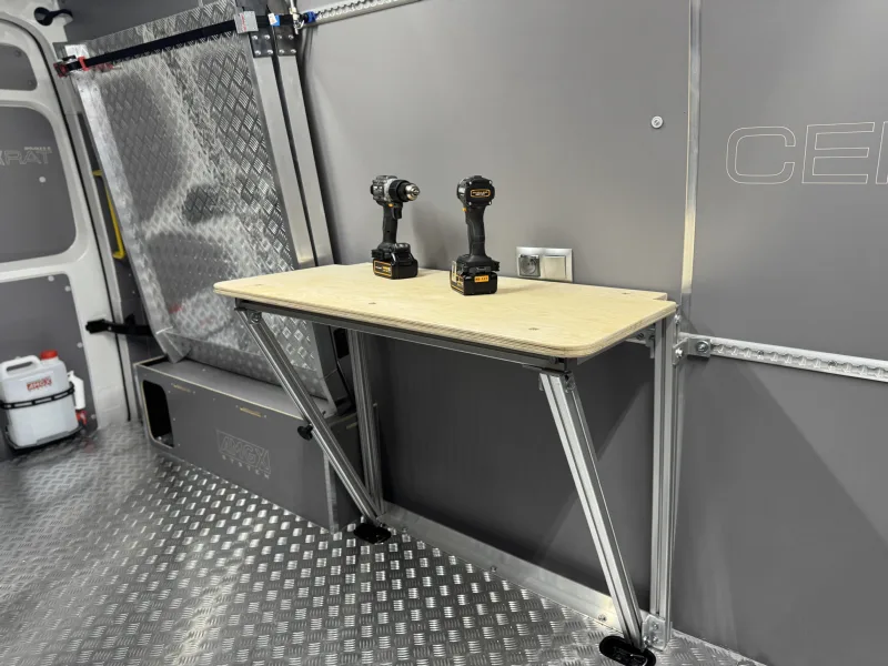 Electrical system and folding work table
